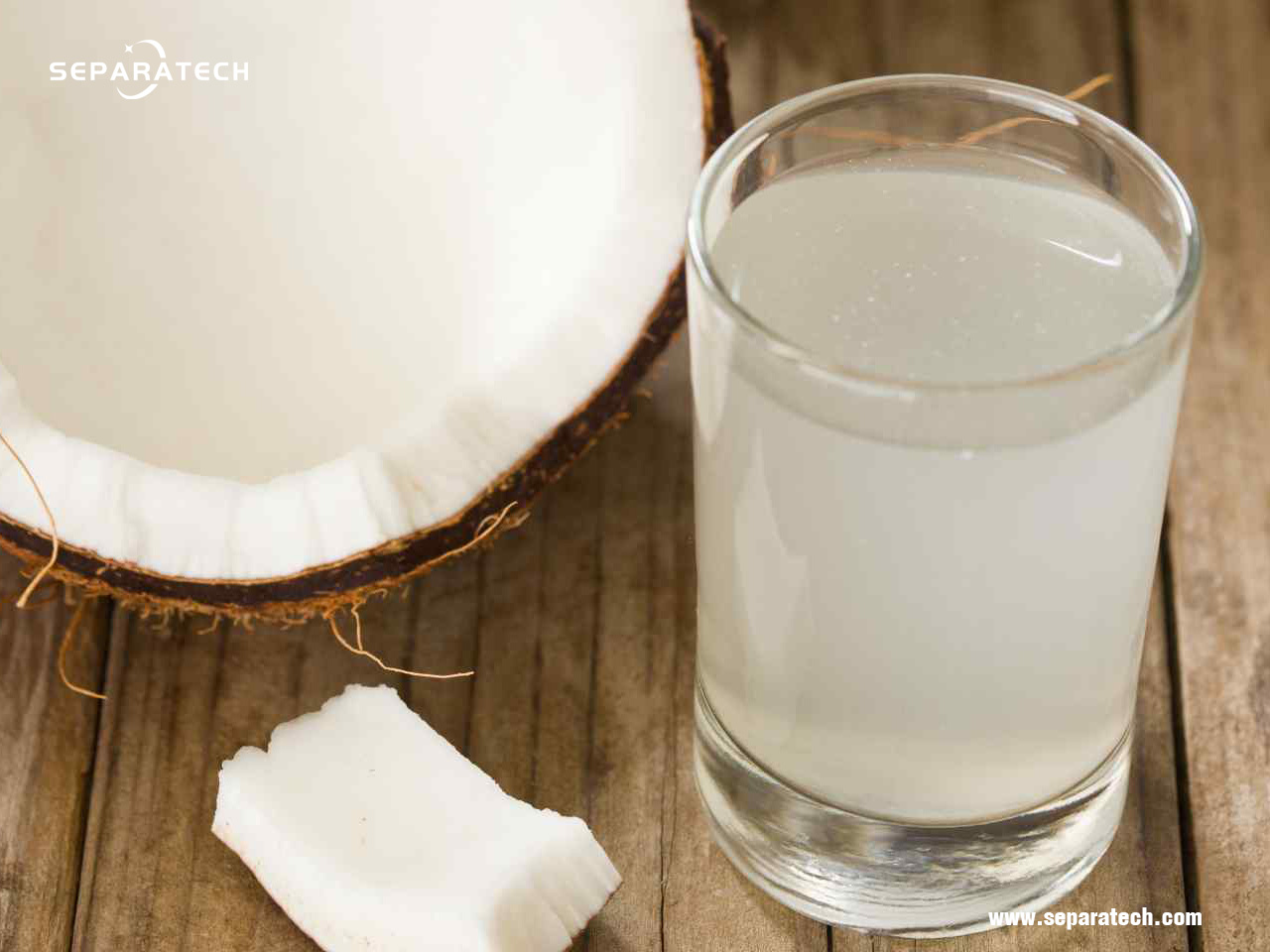 coconut water processing with disc separator